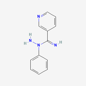 molecular formula C12H12N4 B14401662 N-Phenylpyridine-3-carboximidohydrazide CAS No. 88485-21-6
