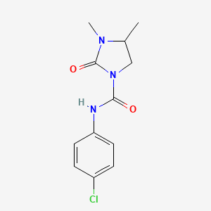 molecular formula C12H14ClN3O2 B14401682 N-(4-Chlorophenyl)-3,4-dimethyl-2-oxoimidazolidine-1-carboxamide CAS No. 89645-65-8