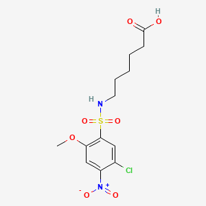 molecular formula C13H17ClN2O7S B14401696 Hexanoic acid, 6-(((5-chloro-2-methoxy-4-nitrophenyl)sulfonyl)amino)- CAS No. 85844-91-3