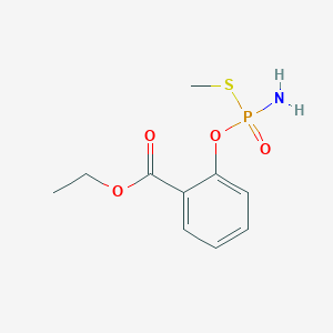 molecular formula C10H14NO4PS B14401787 Ethyl 2-{[amino(methylsulfanyl)phosphoryl]oxy}benzoate CAS No. 87647-76-5