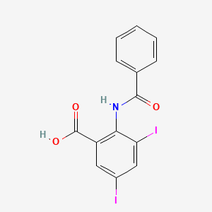 molecular formula C14H9I2NO3 B14401812 Anthranilic acid, N-benzoyl-3,5-diiodo- CAS No. 86166-39-4