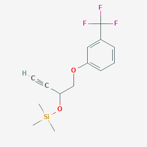 molecular formula C14H17F3O2Si B14401824 Trimethyl({1-[3-(trifluoromethyl)phenoxy]but-3-yn-2-yl}oxy)silane CAS No. 88462-67-3