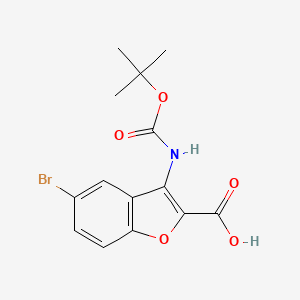 molecular formula C14H14BrNO5 B1440184 5-Bromo-3-[(tert-butoxycarbonyl)amino]-1-benzofuran-2-carboxylic acid CAS No. 1160474-43-0