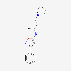 molecular formula C17H23N3O B14401900 N-(1-Methyl-3-(1-pyrrolidinyl)propyl)-3-phenyl-5-isoxazolamine CAS No. 86684-32-4