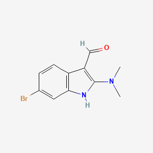 molecular formula C11H11BrN2O B1440197 6-bromo-2-(dimethylamino)-1H-indole-3-carbaldehyde CAS No. 1198475-47-6