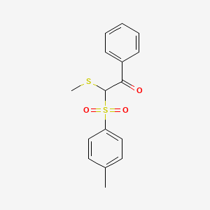 molecular formula C16H16O3S2 B14401999 Ethanone, 2-[(4-methylphenyl)sulfonyl]-2-(methylthio)-1-phenyl- CAS No. 87228-53-3