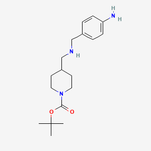 molecular formula C18H29N3O2 B1440200 4-[(4-Amino-benzylamino)-methyl]-piperidine-1-carboxylic acid tert-butyl ester CAS No. 1189105-85-8