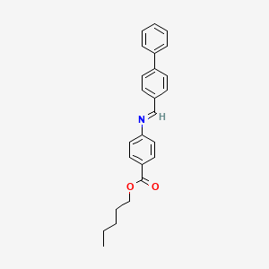 molecular formula C25H25NO2 B14402184 Pentyl 4-{(E)-[([1,1'-biphenyl]-4-yl)methylidene]amino}benzoate CAS No. 89685-50-7