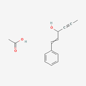 molecular formula C14H16O3 B14402274 Acetic acid;1-phenylhex-1-en-4-yn-3-ol CAS No. 87639-27-8