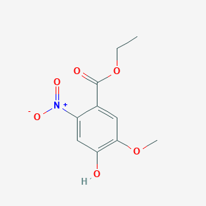 molecular formula C10H11NO6 B1440231 4-HYDROXY-5-METHOXY-2-NITRO-BENZOIC ACID ETHYL ESTER CAS No. 422308-68-7
