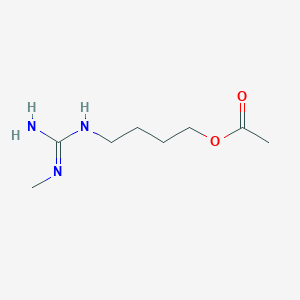 molecular formula C8H17N3O2 B14402343 4-(N''-Methylcarbamimidamido)butyl acetate CAS No. 85888-18-2