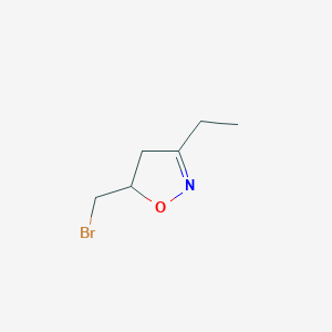 molecular formula C6H10BrNO B1440237 5-(Bromomethyl)-3-ethyl-4,5-dihydroisoxazole CAS No. 938458-87-8