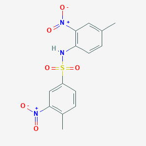 molecular formula C14H13N3O6S B14402409 Benzenesulfonamide, 4-methyl-N-(4-methyl-2-nitrophenyl)-3-nitro- CAS No. 87316-92-5