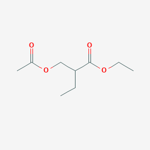 molecular formula C9H16O4 B14402552 Ethyl 2-[(acetyloxy)methyl]butanoate CAS No. 88226-63-5