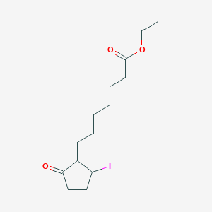 molecular formula C14H23IO3 B14402572 Ethyl 7-(2-iodo-5-oxocyclopentyl)heptanoate CAS No. 88147-28-8