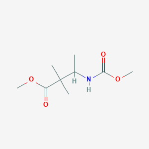 molecular formula C9H17NO4 B14402573 Methyl 3-(methoxycarbonylamino)-2,2-dimethylbutanoate CAS No. 88413-61-0