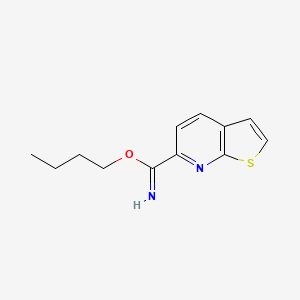 molecular formula C12H14N2OS B14402619 Butyl thieno[2,3-B]pyridine-6-carboximidate CAS No. 89723-17-1