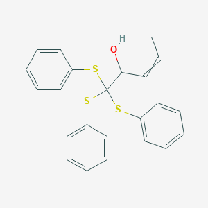 molecular formula C23H22OS3 B14402653 1,1,1-Tris(phenylsulfanyl)pent-3-en-2-ol CAS No. 88130-66-9