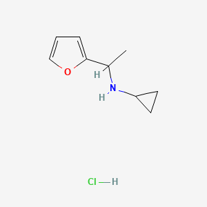 molecular formula C9H14ClNO B1440275 N-[1-(furan-2-yl)ethyl]cyclopropanamine hydrochloride CAS No. 1197605-29-0