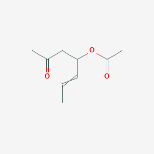 molecular formula C9H14O3 B14402769 6-Oxohept-2-en-4-yl acetate CAS No. 87764-00-9