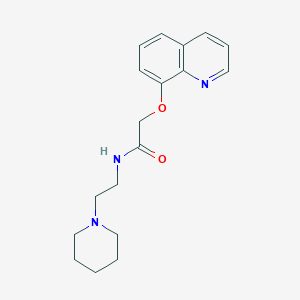molecular formula C18H23N3O2 B14402849 N-[2-(Piperidin-1-yl)ethyl]-2-[(quinolin-8-yl)oxy]acetamide CAS No. 88350-38-3