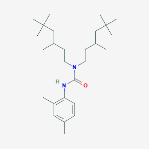 molecular formula C27H48N2O B14402889 N'-(2,4-Dimethylphenyl)-N,N-bis(3,5,5-trimethylhexyl)urea CAS No. 86781-59-1