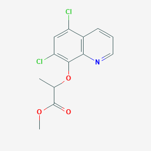 molecular formula C13H11Cl2NO3 B14402903 Methyl 2-[(5,7-dichloroquinolin-8-yl)oxy]propanoate CAS No. 88349-70-6