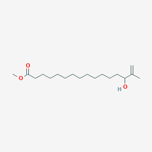 molecular formula C18H34O3 B14402935 Methyl 14-hydroxy-15-methylhexadec-15-enoate CAS No. 89328-42-7