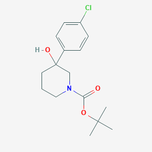 molecular formula C16H22ClNO3 B1440294 Tert-butyl 3-(4-chlorophenyl)-3-hydroxypiperidine-1-carboxylate CAS No. 951624-09-2