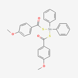 molecular formula C28H24O4S2Sn B14402995 Bis[(4-methoxybenzoyl)sulfanyl](diphenyl)stannane CAS No. 88584-82-1