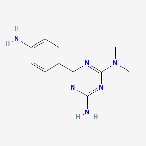 molecular formula C11H14N6 B14403032 6-(4-Aminophenyl)-N~2~,N~2~-dimethyl-1,3,5-triazine-2,4-diamine CAS No. 89445-03-4