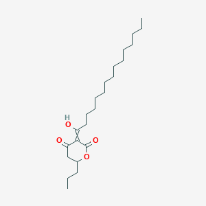 molecular formula C23H40O4 B14403076 3-(1-Hydroxypentadecylidene)-6-propyloxane-2,4-dione CAS No. 89706-98-9