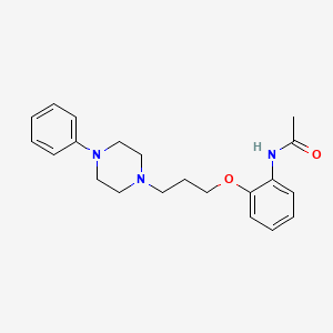 molecular formula C21H27N3O2 B14403100 Acetamide, N-(2-(3-(4-phenyl-1-piperazinyl)propoxy)phenyl)- CAS No. 85868-51-5
