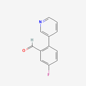 molecular formula C12H8FNO B1440312 5-Fluoro-2-(pyridin-3-yl)benzaldehyde CAS No. 1214370-61-2