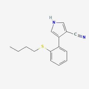 molecular formula C15H16N2S B14403130 4-[2-(Butylsulfanyl)phenyl]-1H-pyrrole-3-carbonitrile CAS No. 87388-35-0
