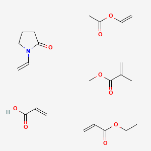 molecular formula C23H35NO9 B14403162 Ethenyl acetate;1-ethenylpyrrolidin-2-one;ethyl prop-2-enoate;methyl 2-methylprop-2-enoate;prop-2-enoic acid CAS No. 85721-79-5