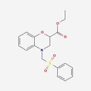 Ethyl 4-(phenylsulfonylmethyl)-3,4-dihydro-2H-benzo[B][1,4]oxazine-2-carboxylate