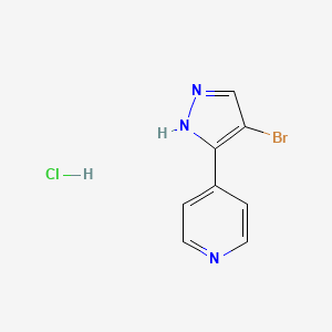 molecular formula C8H7BrClN3 B1440323 4-(4-Bromo-1H-pyrazol-3-YL)pyridine hydrochloride CAS No. 1185103-91-6