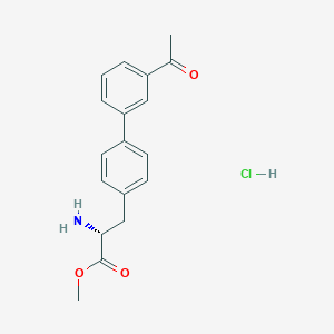 molecular formula C18H20ClNO3 B1440330 (R)-Methyl 3-(3'-acetylbiphenyl-4-yl)-2-aminopropanoate hydrochloride CAS No. 1212405-82-7