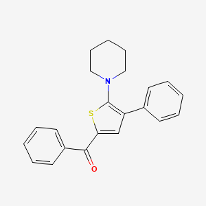molecular formula C22H21NOS B14403332 Phenyl[4-phenyl-5-(piperidin-1-yl)thiophen-2-yl]methanone CAS No. 86673-61-2