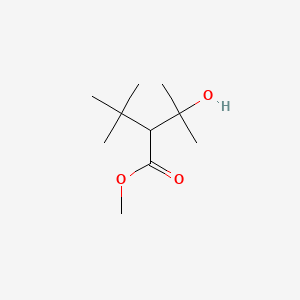 molecular formula C10H20O3 B14403359 Butanoic acid, 2-(1,1-dimethylethyl)-3-hydroxy-3-methyl-, methyl ester CAS No. 86426-15-5