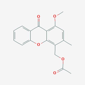 molecular formula C18H16O5 B14403478 (1-Methoxy-3-methyl-9-oxo-9H-xanthen-4-YL)methyl acetate CAS No. 85637-25-8