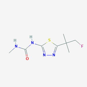 molecular formula C8H13FN4OS B14403562 N-[5-(1-Fluoro-2-methylpropan-2-yl)-1,3,4-thiadiazol-2-yl]-N'-methylurea CAS No. 84456-62-2