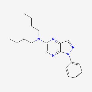 molecular formula C19H25N5 B14403564 N,N-Dibutyl-1-phenyl-1H-pyrazolo[3,4-b]pyrazin-5-amine CAS No. 87594-81-8