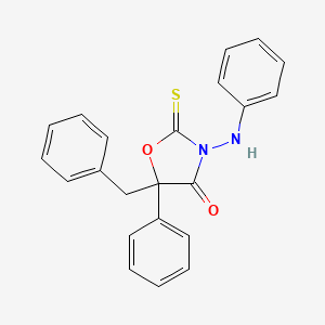 molecular formula C22H18N2O2S B14403597 3-Anilino-5-benzyl-5-phenyl-2-sulfanylidene-1,3-oxazolidin-4-one CAS No. 88051-71-2