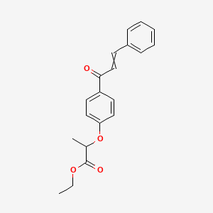 molecular formula C20H20O4 B14403619 Ethyl 2-[4-(3-phenylacryloyl)phenoxy]propanoate CAS No. 88522-00-3