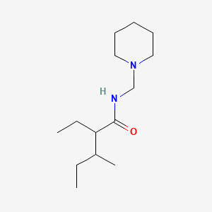 molecular formula C14H28N2O B14403632 Pentanamide, 2-ethyl-3-methyl-N-(1-piperidinylmethyl)- CAS No. 88018-51-3