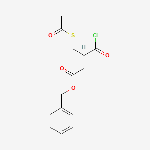 molecular formula C14H15ClO4S B14403657 Benzyl 3-[(acetylsulfanyl)methyl]-4-chloro-4-oxobutanoate CAS No. 89563-30-4