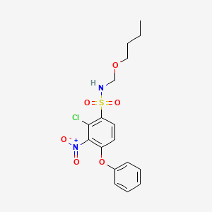 molecular formula C17H19ClN2O6S B14403665 N-(Butoxymethyl)-2-chloro-3-nitro-4-phenoxybenzene-1-sulfonamide CAS No. 88345-13-5