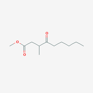 molecular formula C11H20O3 B14403690 Methyl 3-methyl-4-oxononanoate CAS No. 89631-03-8